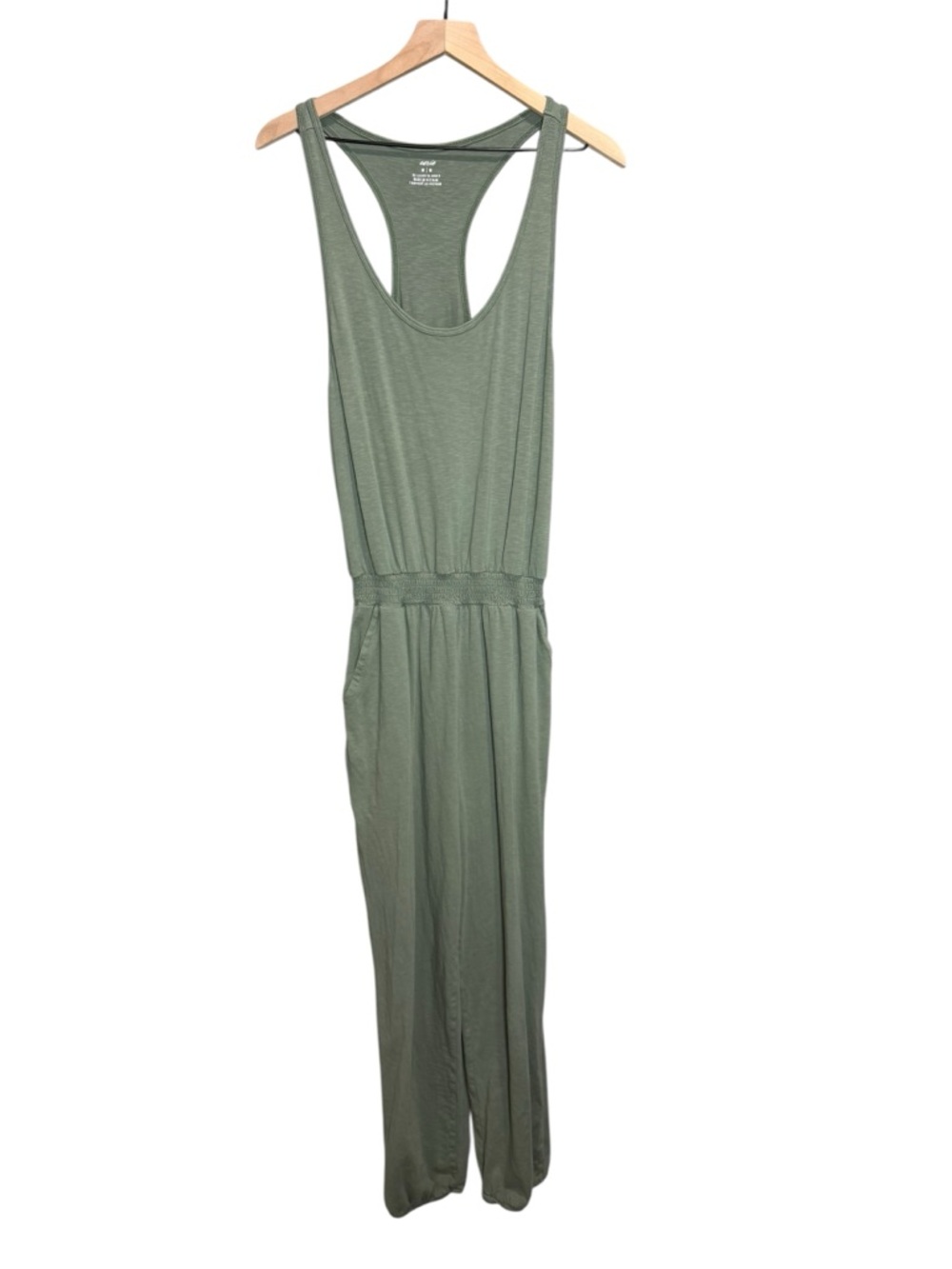 Aerie Everyday Track Jumpsuit in a soft sage green color size‎ medium